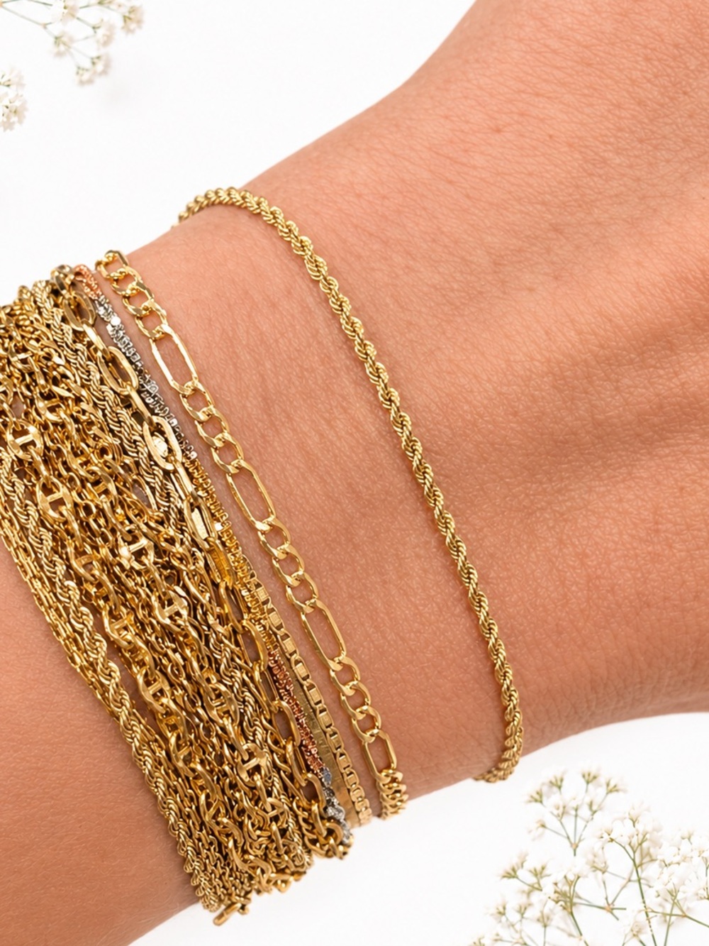 10k Yellow Gold 6.5” Rope Link Bracelet NEW Made in Italy